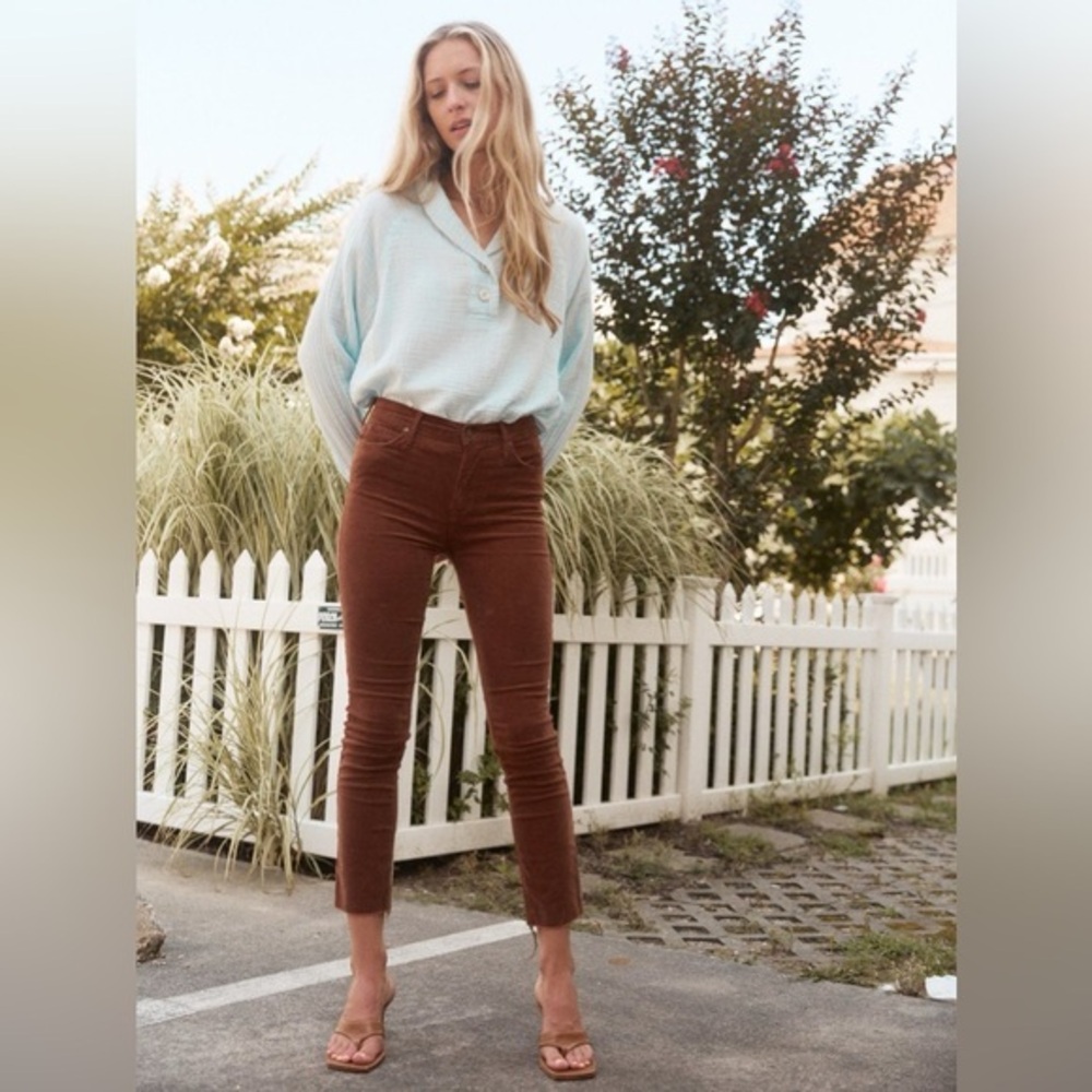 Mother Denim‎ Mid Rise Dazzler Corduroy Jeans In Hopscotch Friar Brown